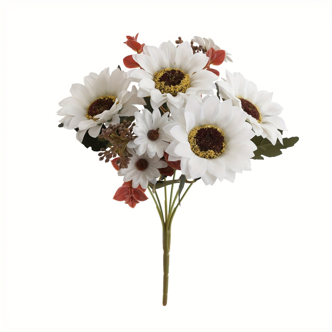 Set of 1/4 Elegant Artificial Peony and Sunflower Bouquets