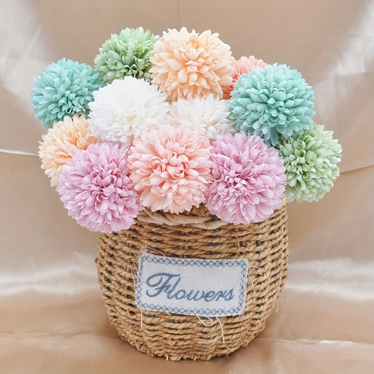 Set of 5 Realistic White Artificial Chrysanthemum Flower Balls
