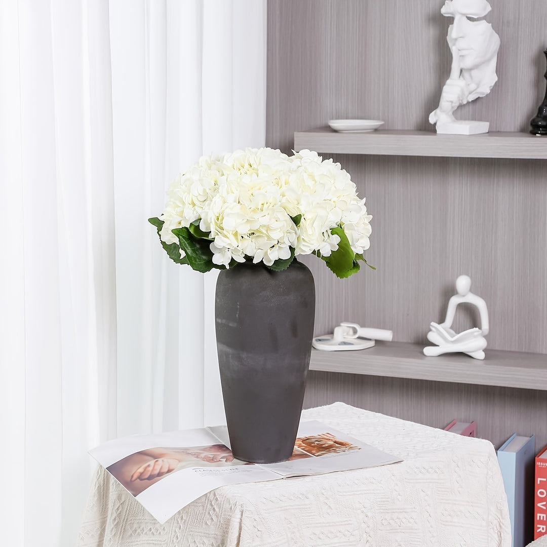 Set of 6 Elegant White Hydrangea Bouquets with Stems
