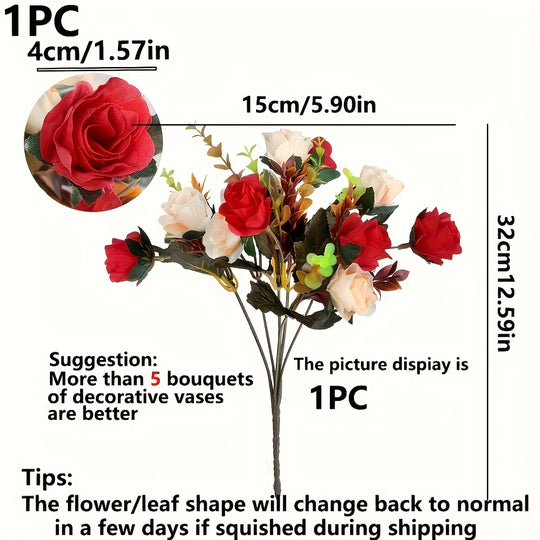 Dual-Tone Artificial Rose Bouquet