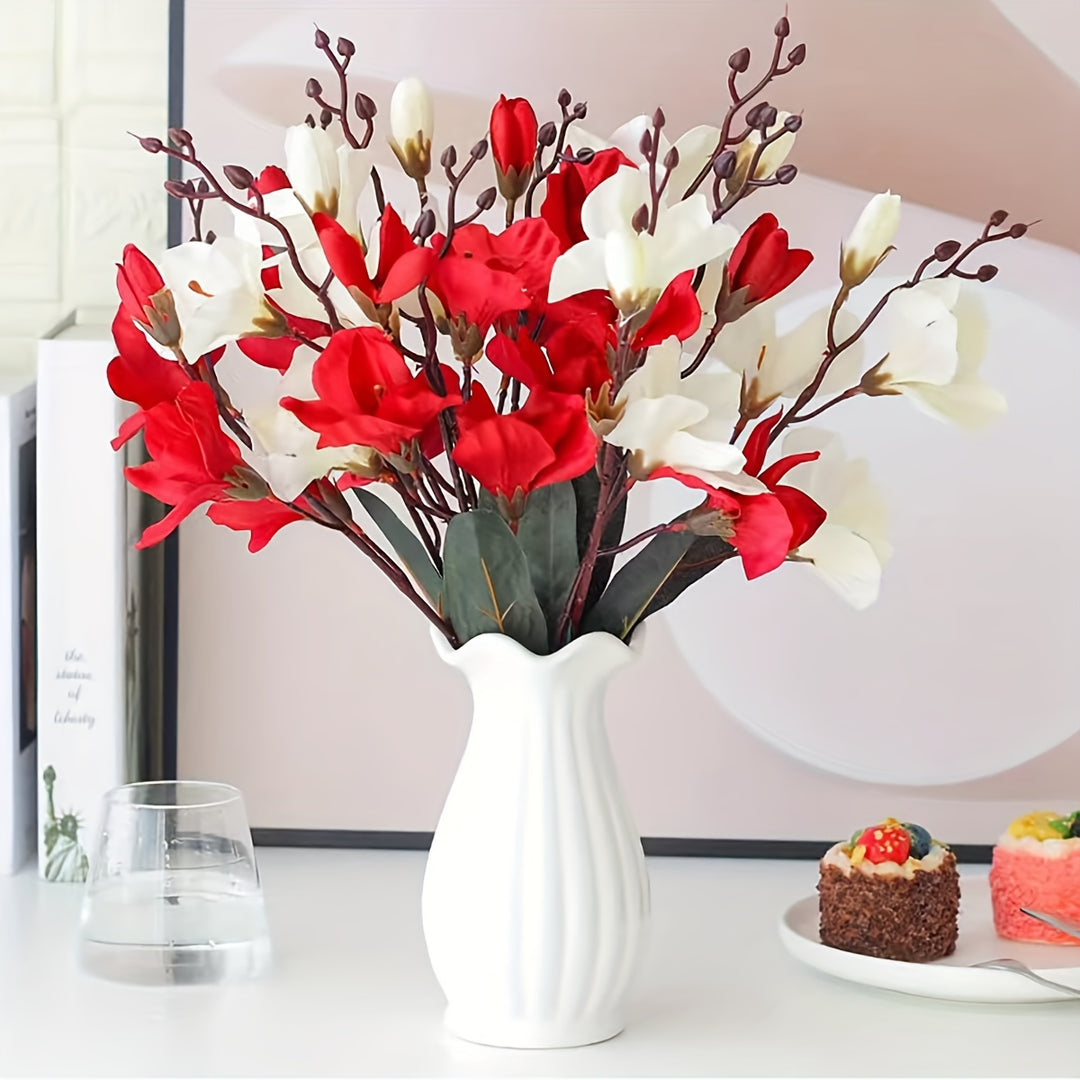 Realistic Magnolia Bouquet Set