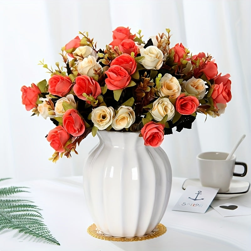 Dual-Tone Artificial Rose Bouquet