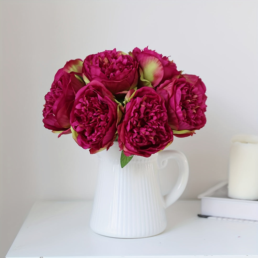 Set of 5 Large Artificial Peony Flowers