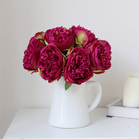 Set of 5 Large Artificial Peony Flowers