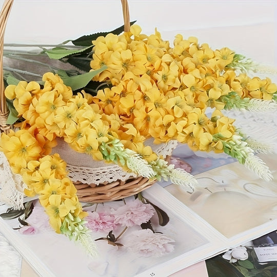 10-Stem Classic Artificial Lily and Hydrangea Bouquet