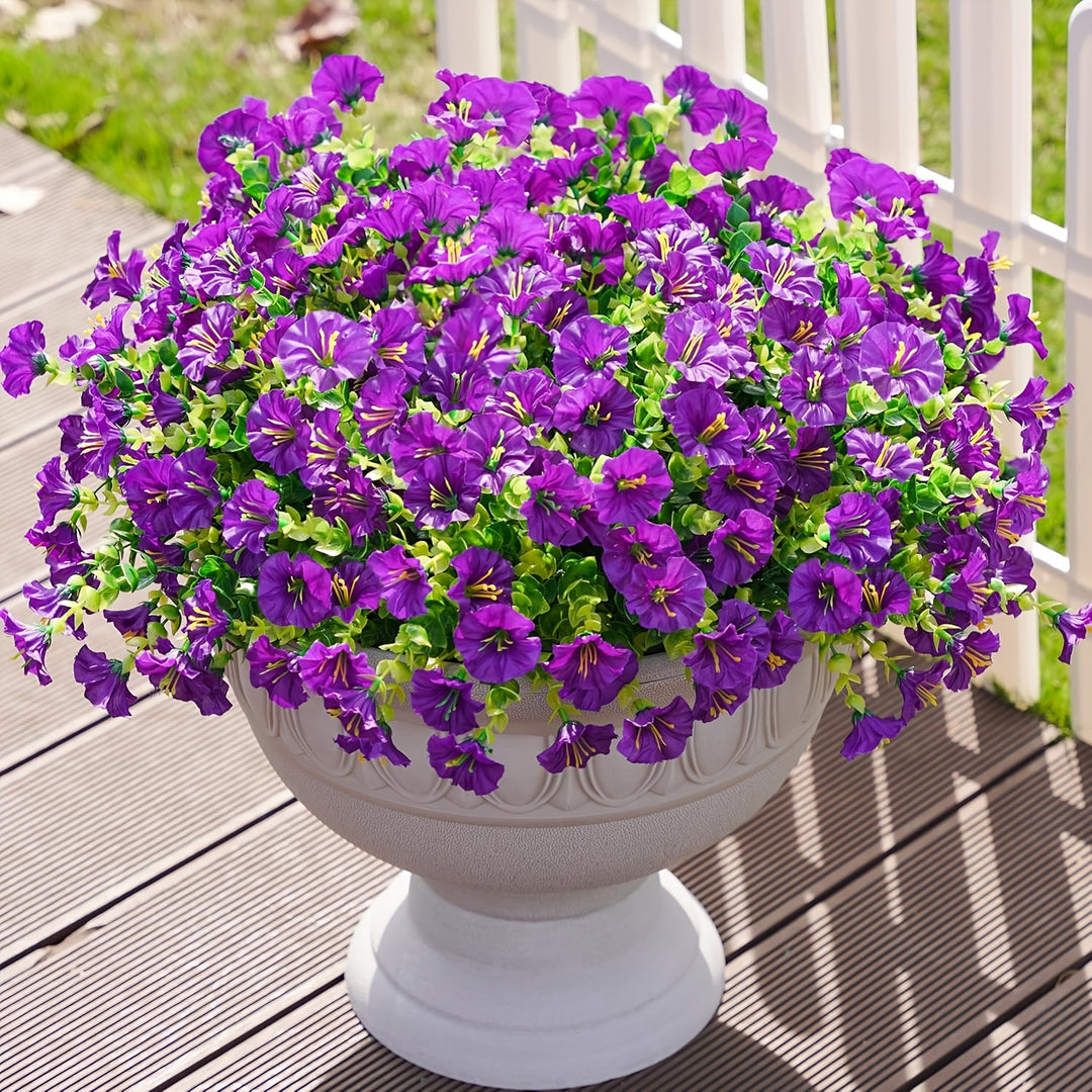 12 Bundles of Realistic UV-Resistant Faux Silky Pink Morning Glory