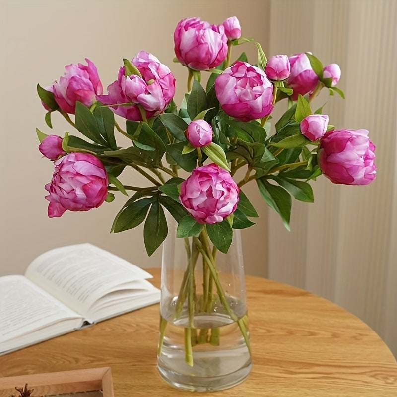 Set of 6 Lifelike Artificial Peony Blooms