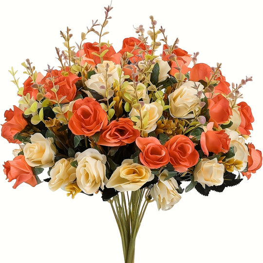 Dual-Tone Artificial Rose Bouquet