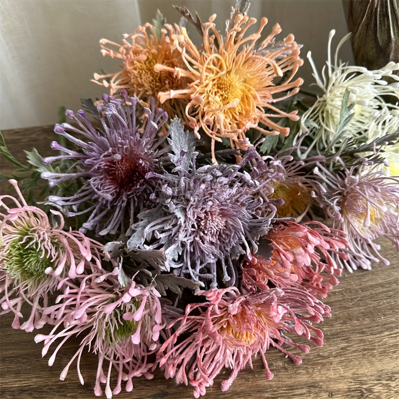 Realistic 1pc Artificial Chrysanthemum with 2 Blooms