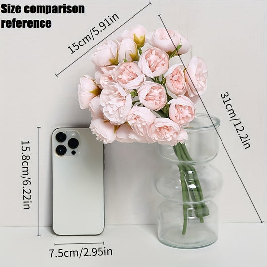 27-Headed Artificial Small Peony Flower Bunch