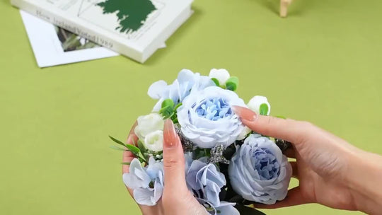 Set of 3 Silk Peony and Hydrangea Faux Flower Bouquets