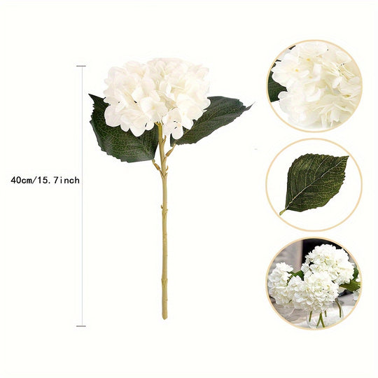 Set of 5 Artificial Silk Hydrangea Flowers