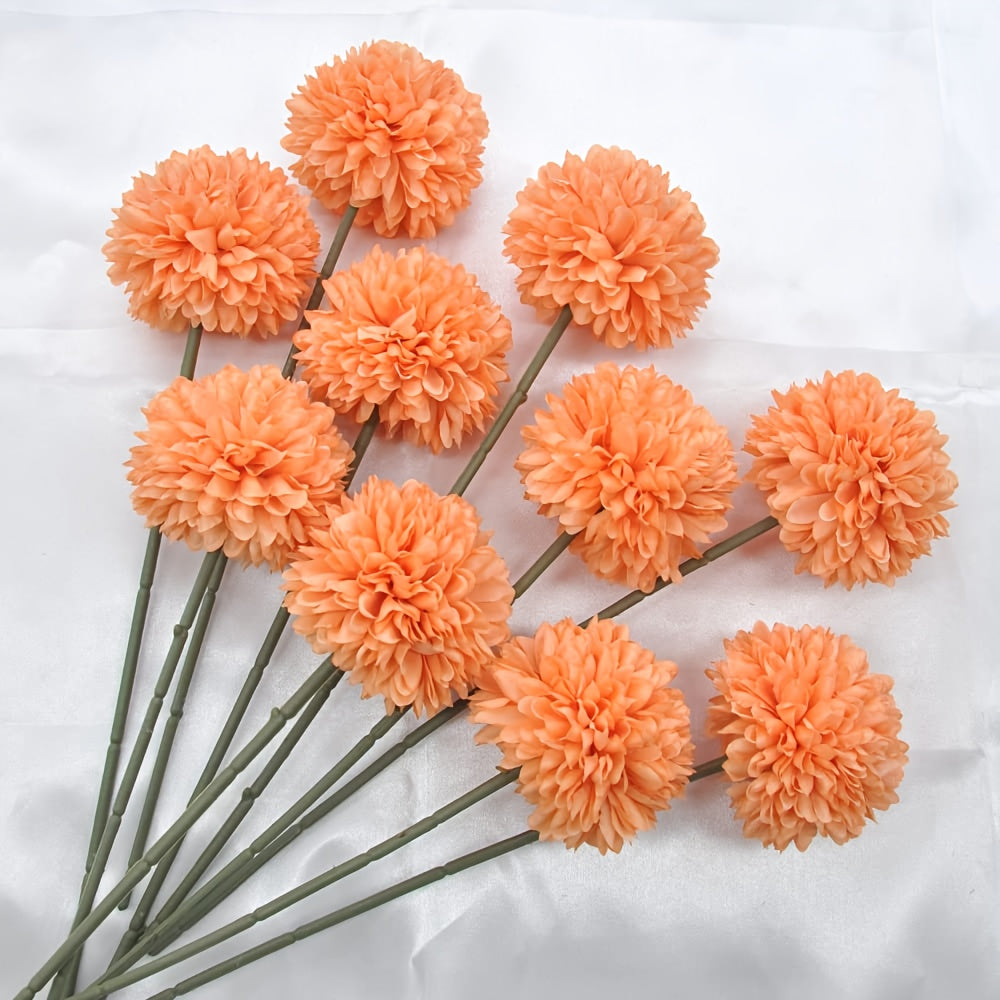 Set of 5 Realistic White Artificial Chrysanthemum Flower Balls