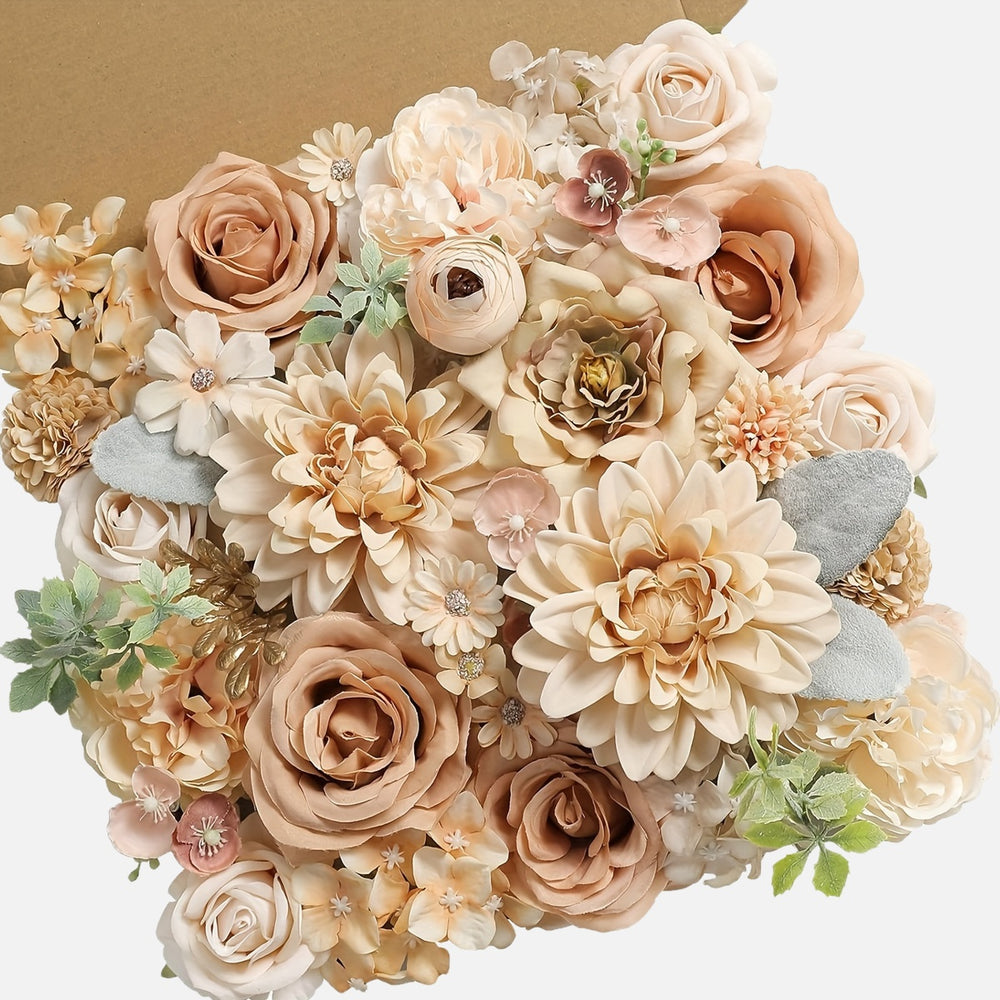 Champagne Color Artificial Flowers Set