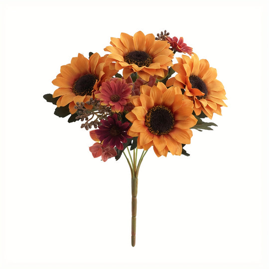 Set of 1/4 Elegant Artificial Peony and Sunflower Bouquets