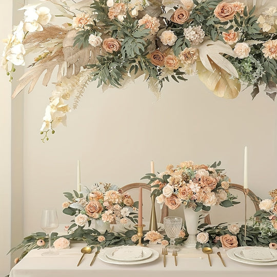 Champagne Color Artificial Flower Set