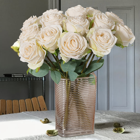 7-Piece Realistic Fire-Burned Rose Bouquet Set