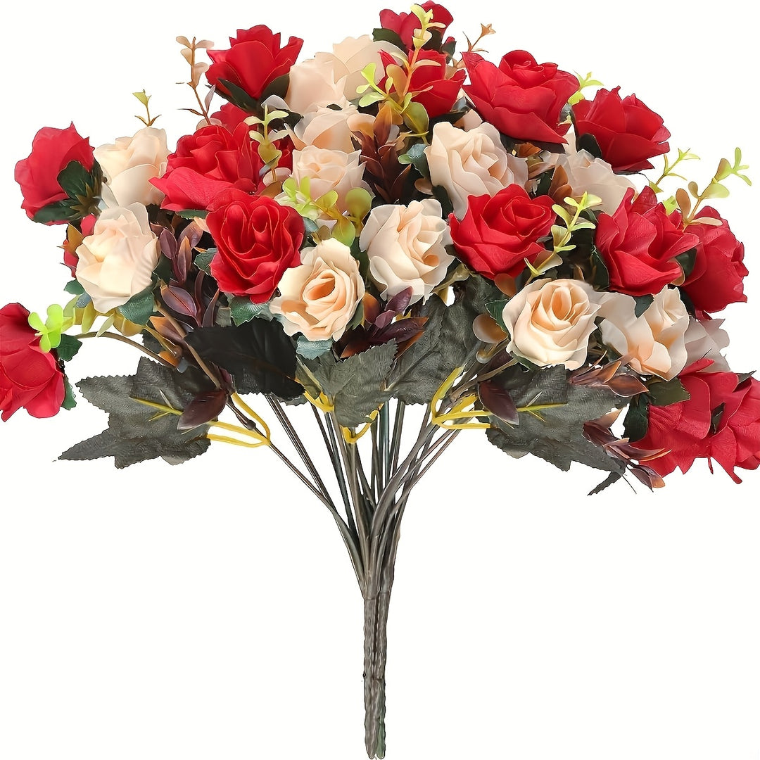 Dual-Tone Artificial Rose Bouquet