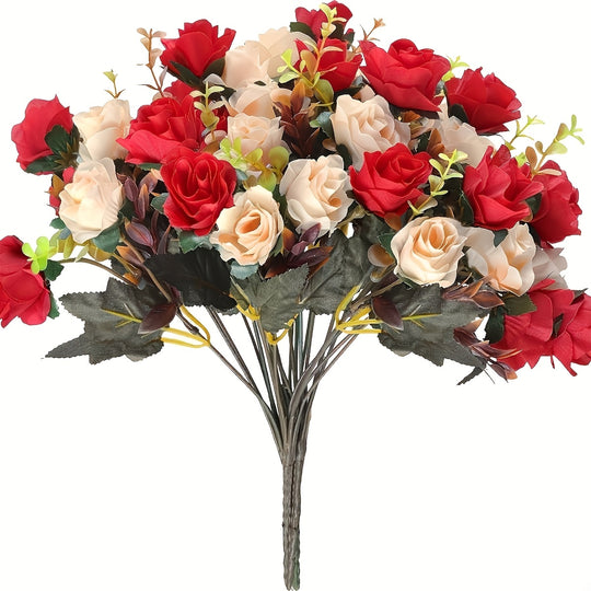 Dual-Tone Artificial Rose Bouquet