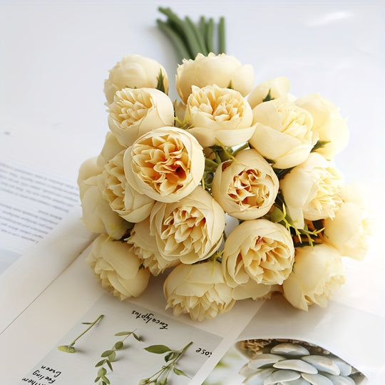 27-Headed Artificial Small Peony Flower Bunch