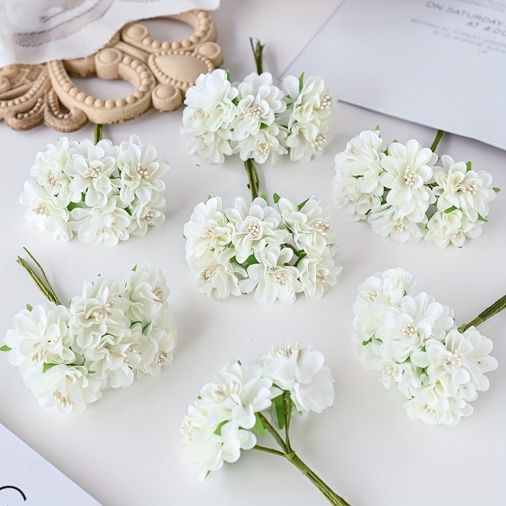 Mini Artificial Hydrangea Bouquet - 1 Piece with 6 Heads