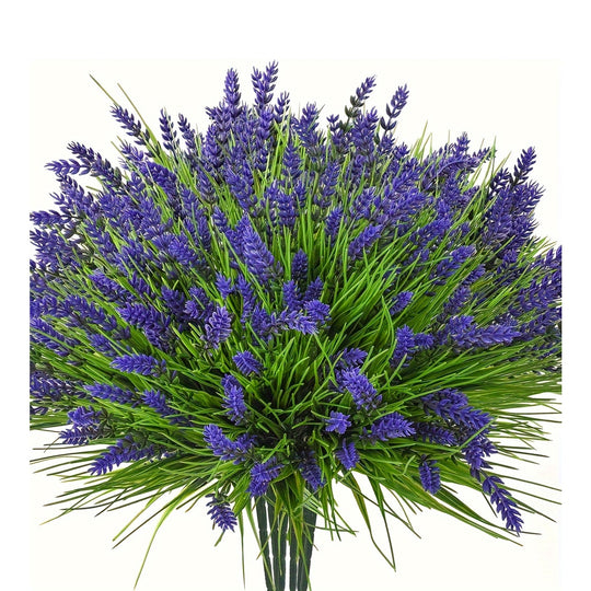 Set of 12 UV-Resistant Artificial Lavender Flowers