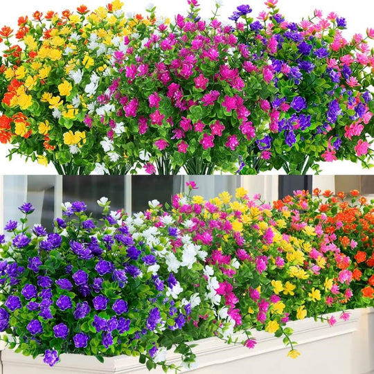 24-Pack UV Resistant Artificial Boxwood Plants