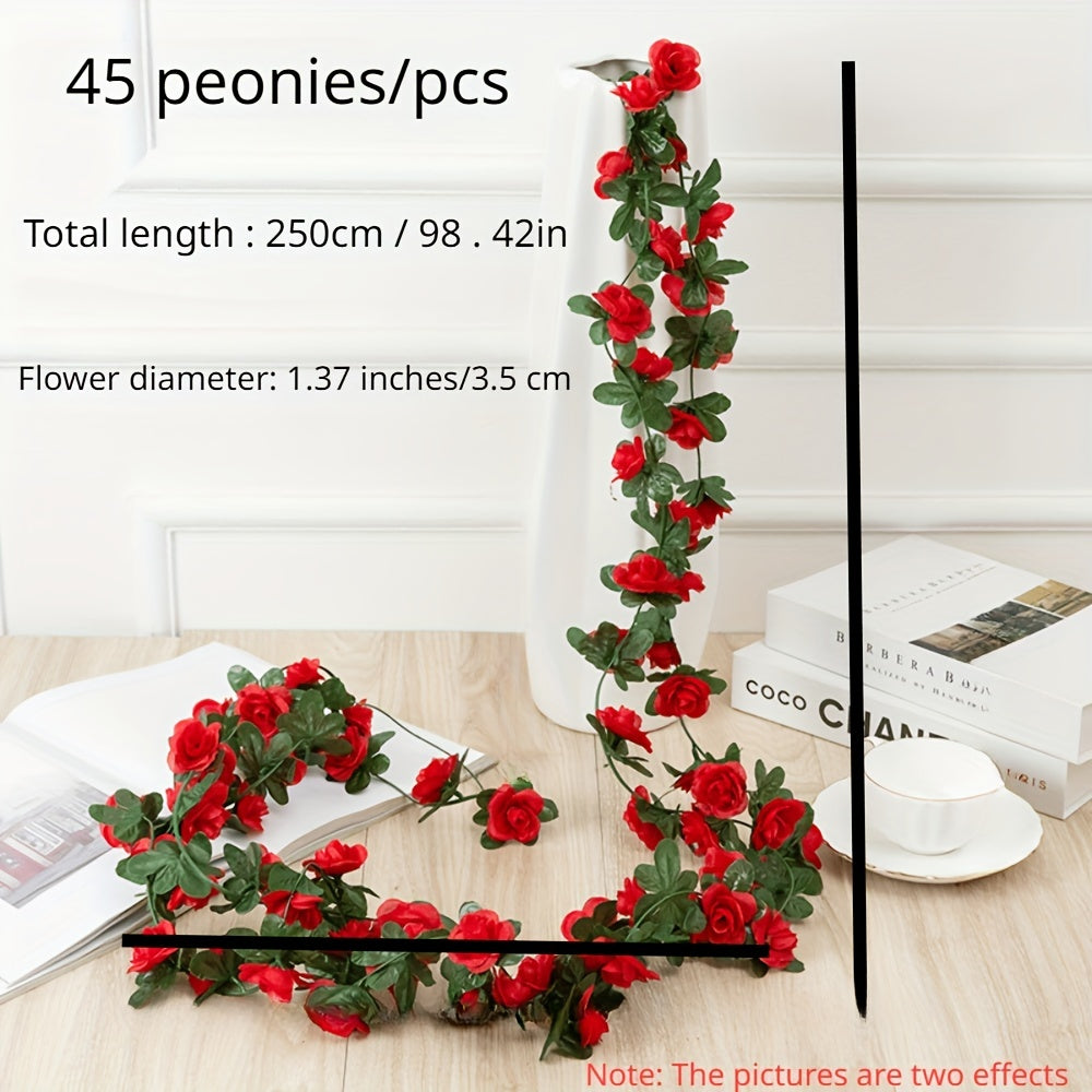 Set of 10 Artificial Peony Blossom Vine