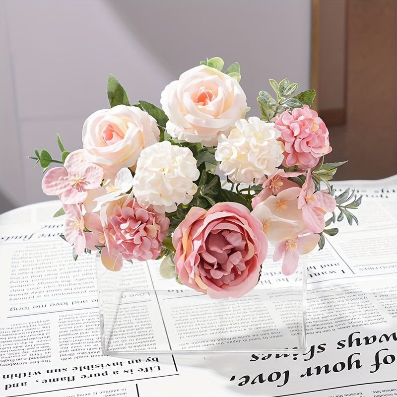 UV-Resistant Artificial Peony Bouquet with 7 Realistic Blooms