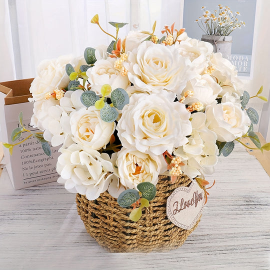 UV-Resistant Artificial Peony and Rose Bouquet