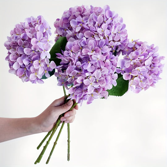 Set of 5 Artificial Silk Hydrangea Flowers