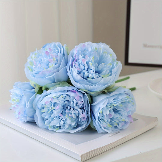 Set of 5 Large Artificial Peony Flowers
