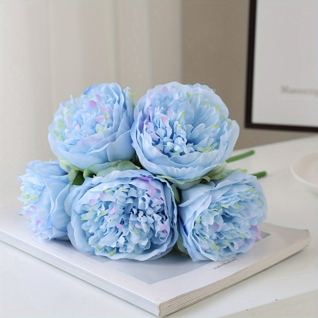 Set of 5 Large Artificial Peony Flowers