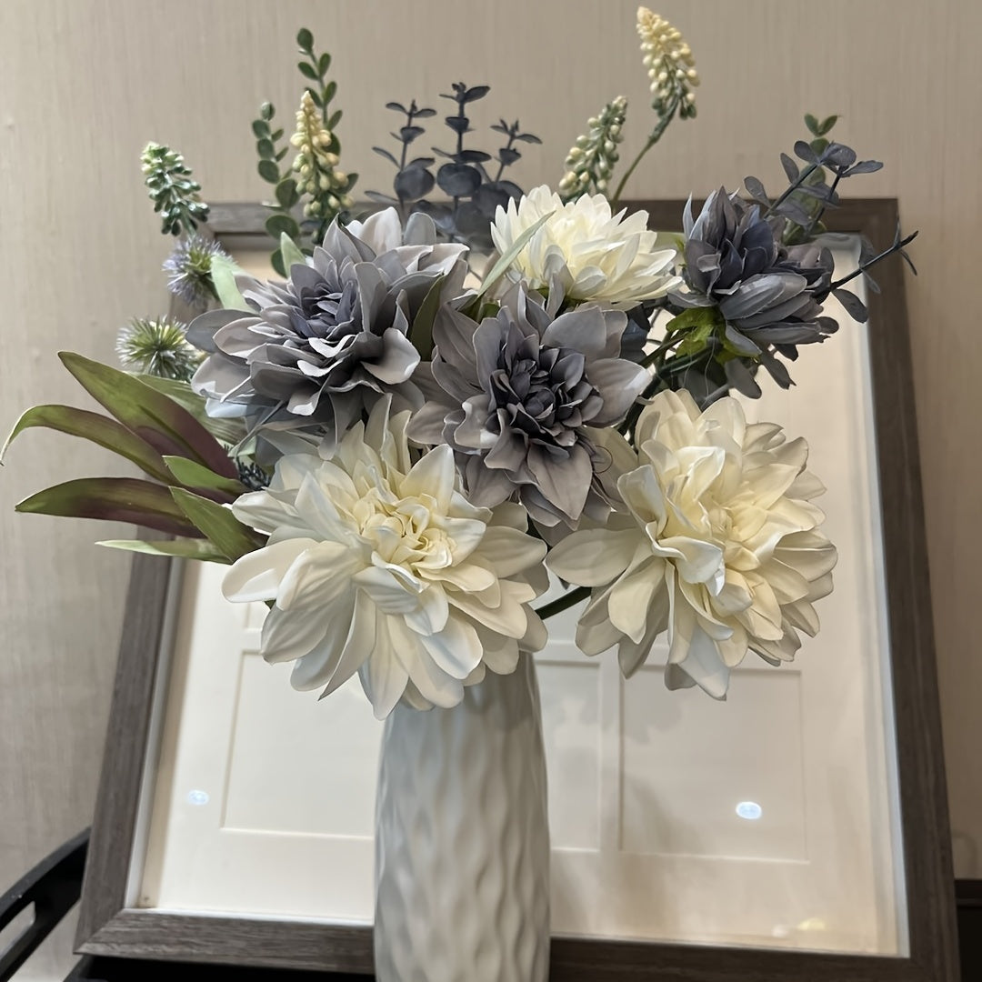 Artificial Dahlia and Eucalyptus Flower Bouquet