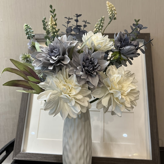 Artificial Dahlia and Eucalyptus Flower Bouquet