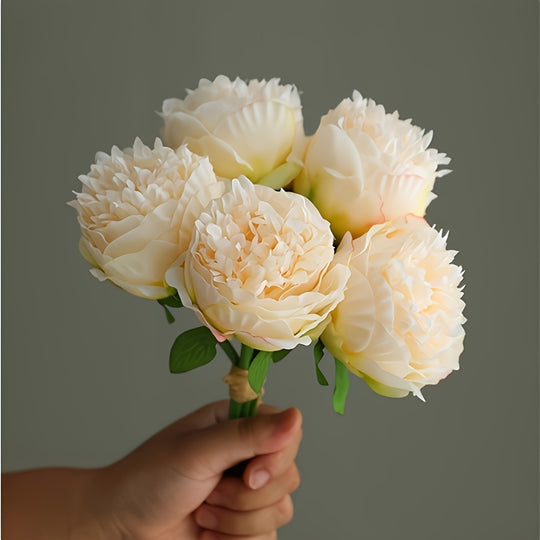 Set of 5 Large Artificial Peony Flowers