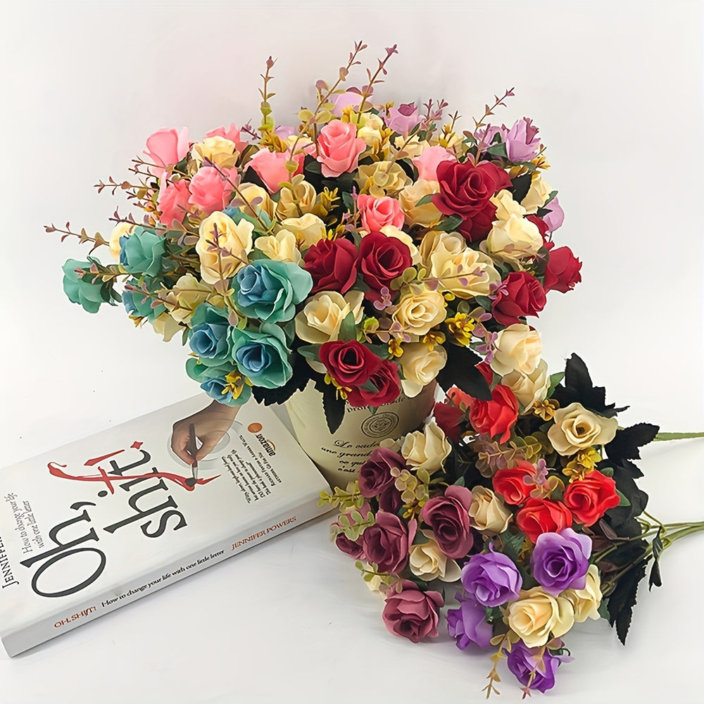 Dual-Tone Artificial Rose Bouquet