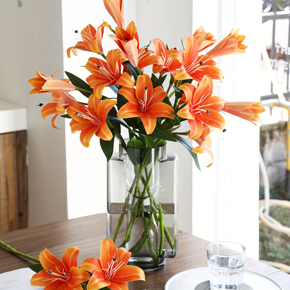 6 Realistic Tiger Skin Lily Flowers