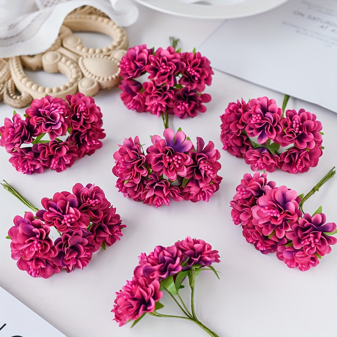Mini Artificial Hydrangea Bouquet - 1 Piece with 6 Heads