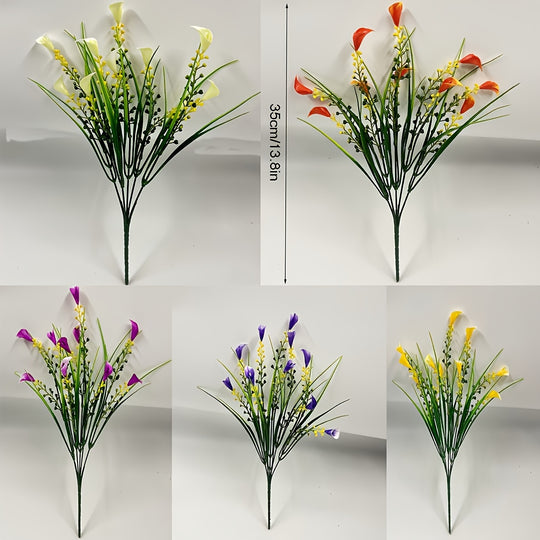 5 Bundles of UV-Resistant Artificial Flowers