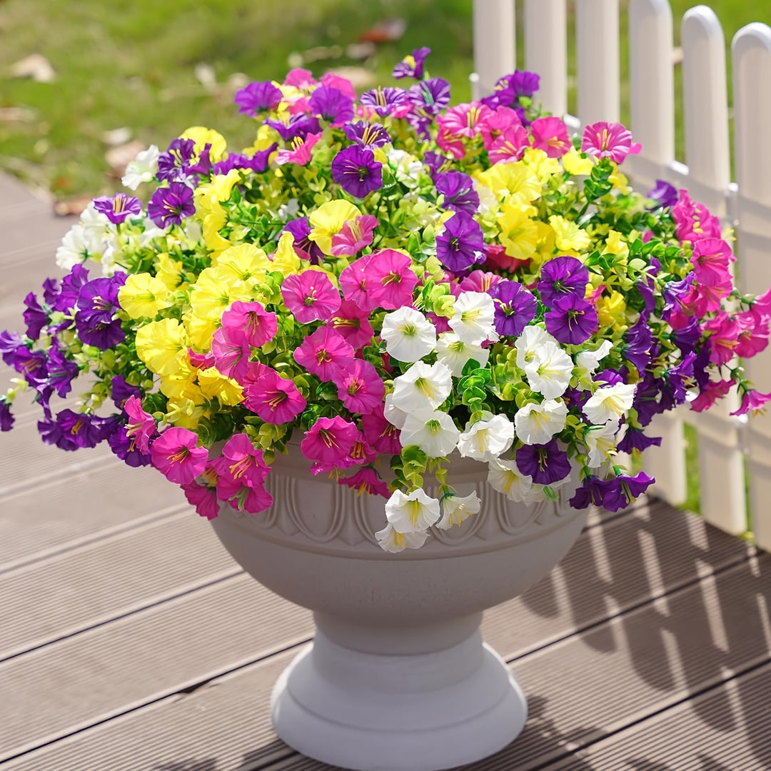 12 Bundles of Realistic UV-Resistant Faux Silky Pink Morning Glory