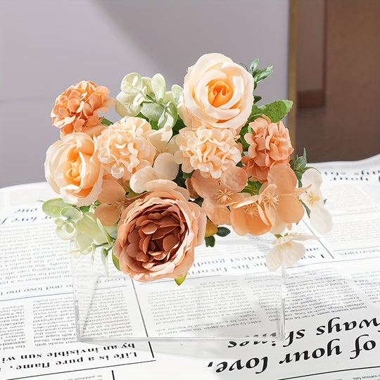 UV-Resistant Artificial Peony Bouquet with 7 Realistic Blooms