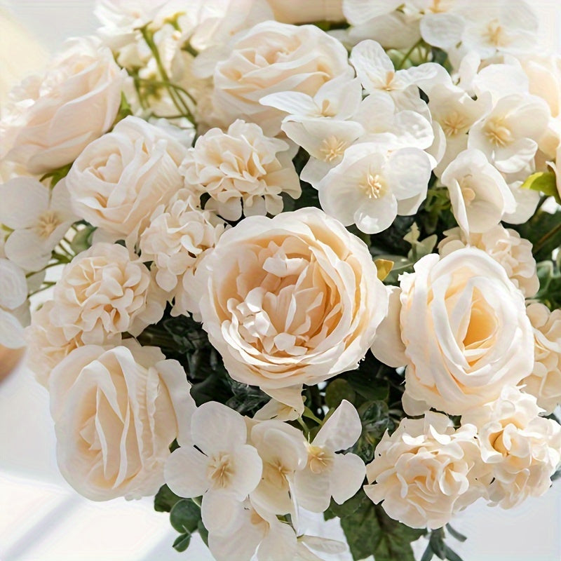 UV-Resistant Artificial Peony Bouquet with 7 Realistic Blooms