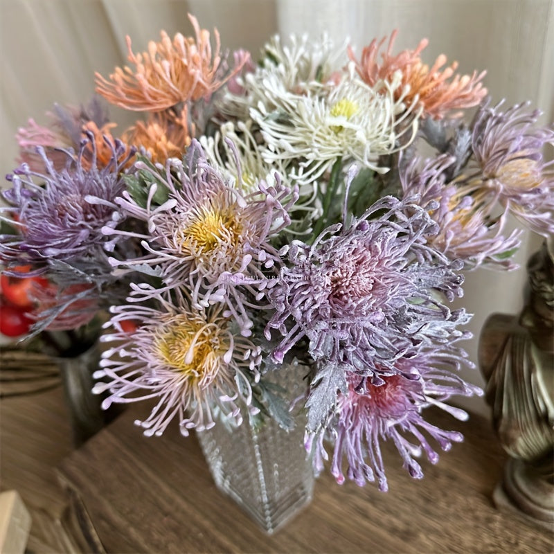Realistic 1pc Artificial Chrysanthemum with 2 Blooms