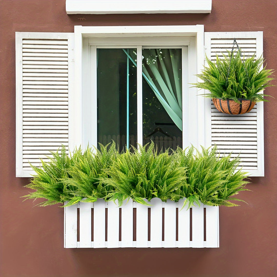 12 Bundles of Vibrant Faux Boston Fern Plants