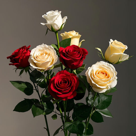 12-Piece Lifelike Artificial Rose Bouquet