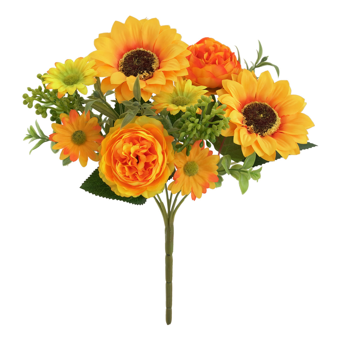 Set of 1/4 Elegant Artificial Peony and Sunflower Bouquets