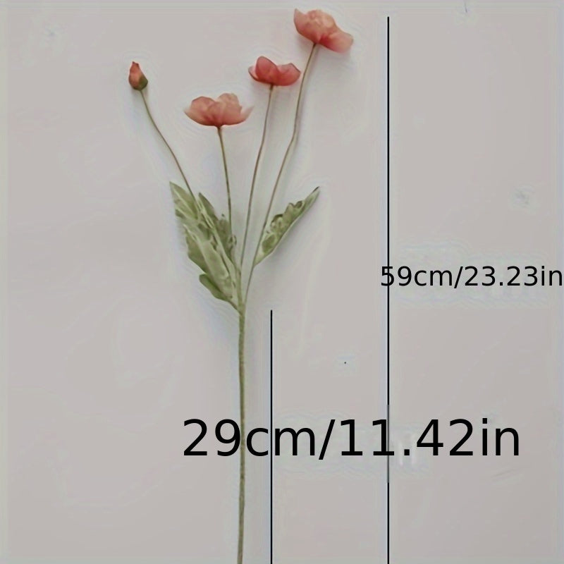 8-Piece Poppy Peony Artificial Flowers