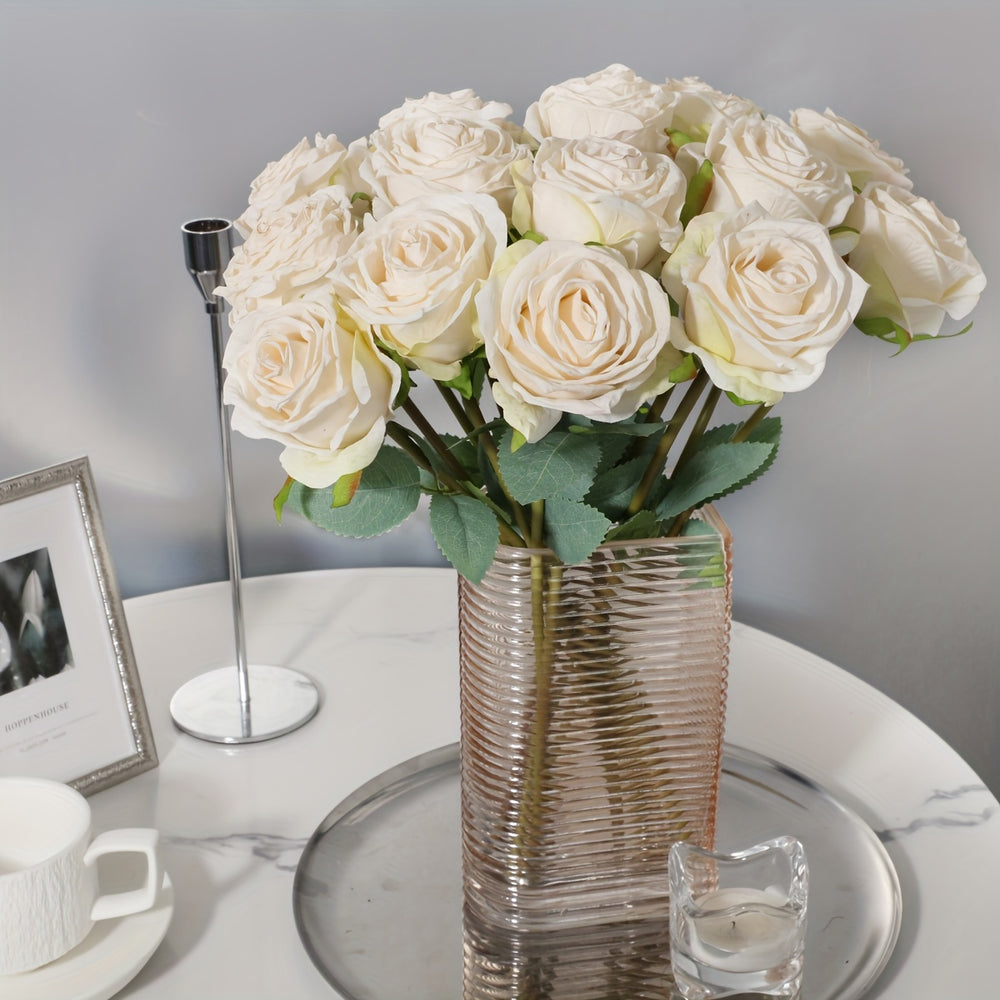 7-Piece Realistic Fire-Burned Rose Bouquet Set