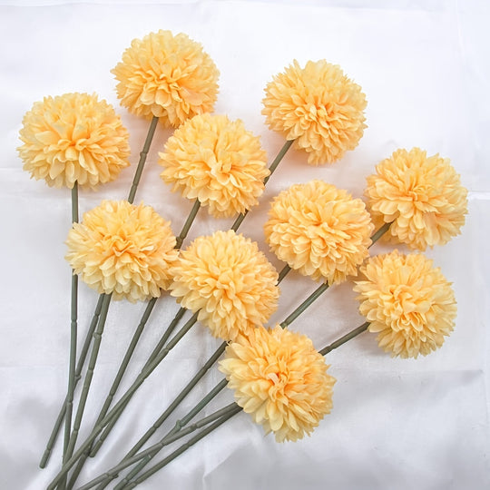 Set of 5 Realistic White Artificial Chrysanthemum Flower Balls